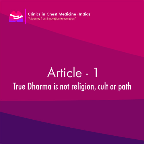 True Dharma is not religion, cult or path